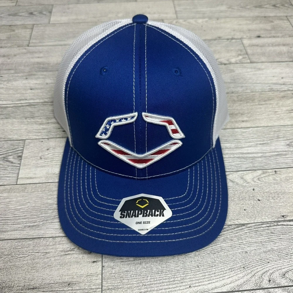 Evoshield Blue USA Mesh Trucker‎ Baseball Cap Hat Golf Snap Back One Size NEW